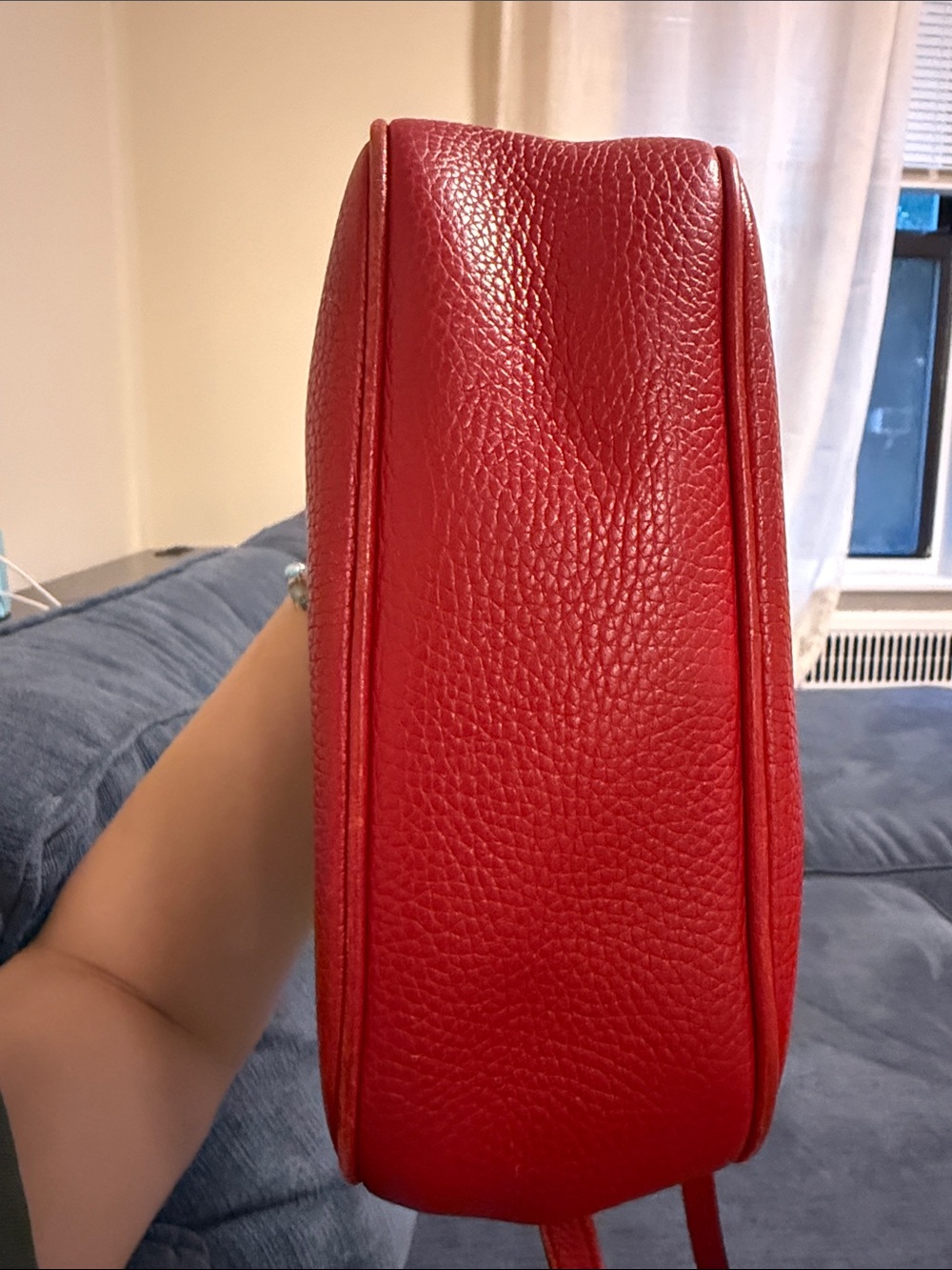 Gucci Red Pebbled Leather Crossbody with Tassel - Picture 7 of 9